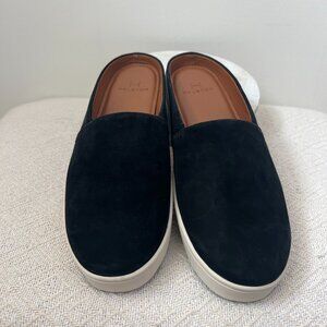 🖤H by Halston Black Faux Suede Slides Sz 7.5 Comfy Spring Casual Sandal /slides